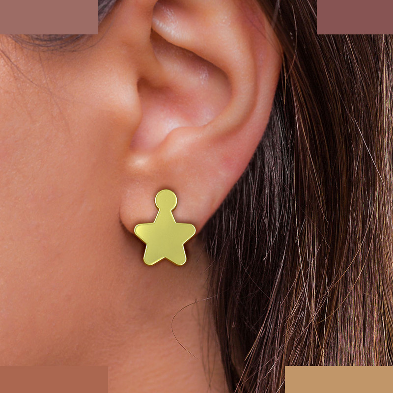 گوشواره طلا 18 عیار زنانه مدوپد مدل ستاره کد GA1-14188