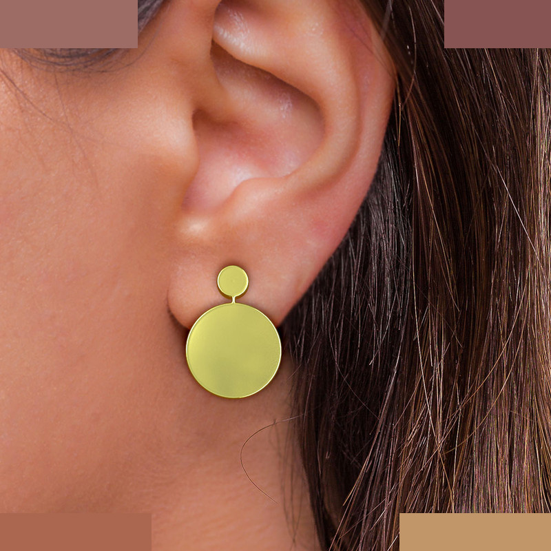 گوشواره طلا 18 عیار زنانه مدوپد مدل دایره کد GA1-14604