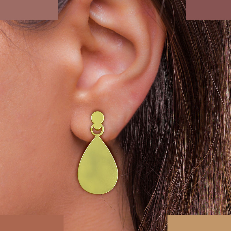 گوشواره طلا 18 عیار زنانه مدوپد مدل هندسی کد GA1-14667