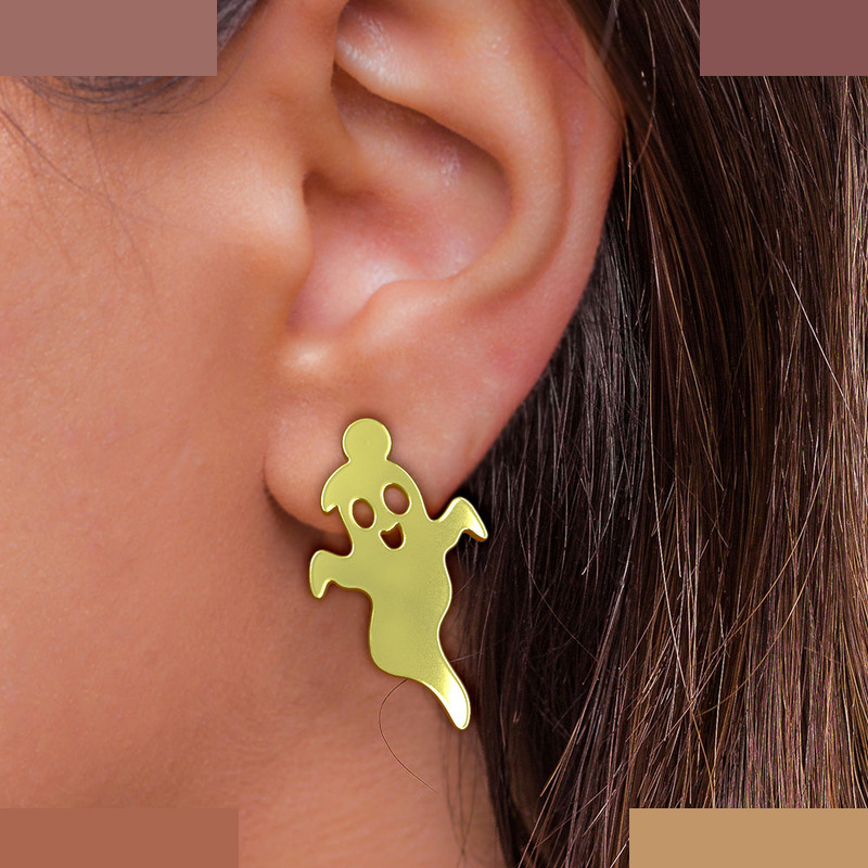 گوشواره طلا 18 عیار زنانه مدوپد مدل روح کد GA1-14707