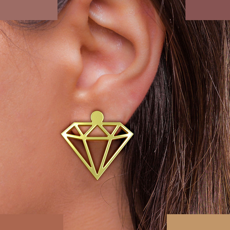 گوشواره طلا 18 عیار زنانه مدوپد مدل الماس کد GA1-14956