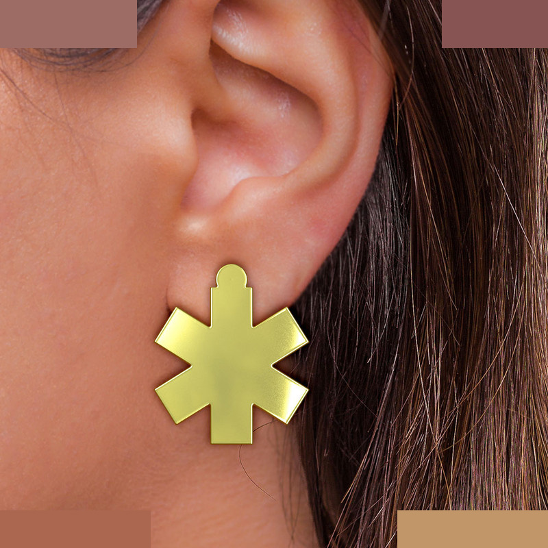 گوشواره طلا 18 عیار زنانه مدوپد مدل ستاره کد GA1-15364