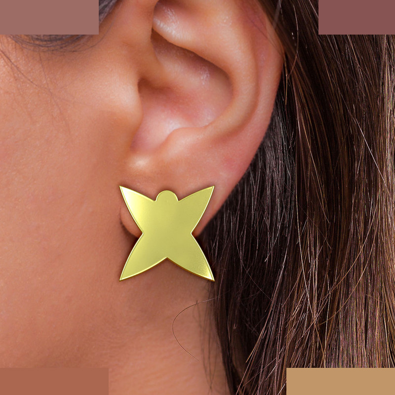 گوشواره طلا 18 عیار زنانه مدوپد مدل ستاره کد GA1-15383