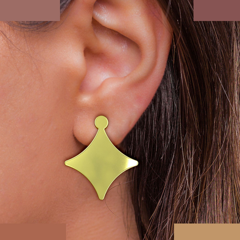 گوشواره طلا 18 عیار زنانه مدوپد مدل ستاره کد GA1-15513