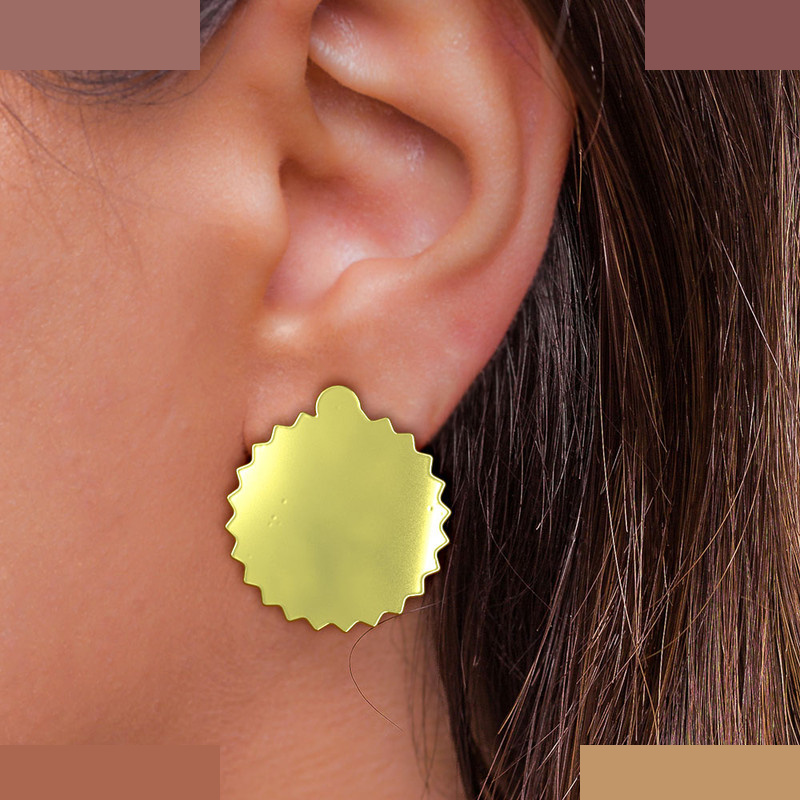 گوشواره طلا 18 عیار زنانه مدوپد مدل ستاره کد GA1-15592