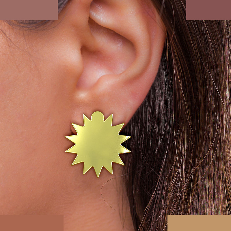 گوشواره طلا 18 عیار زنانه مدوپد مدل ستاره کد GA1-15597