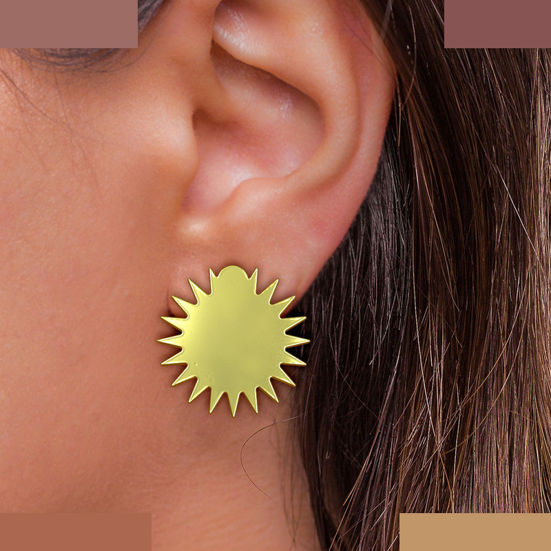 گوشواره طلا 18 عیار زنانه مدوپد مدل ستاره کد GA1-15605