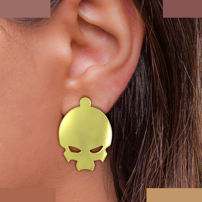 گوشواره طلا 18 عیار زنانه مدوپد مدل جمجمه کد GA1-15651