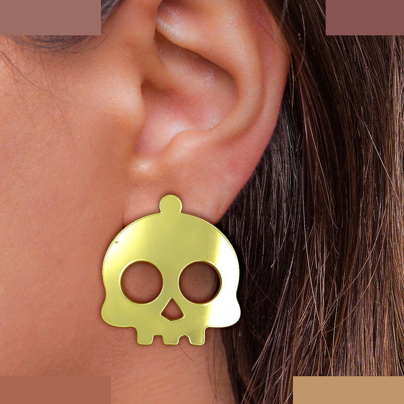 گوشواره طلا 18 عیار زنانه مدوپد مدل جمجمه کد GA1-15664