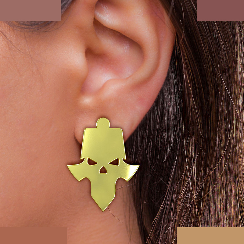 گوشواره طلا 18 عیار زنانه مدوپد مدل جمجمه کد GA1-15671