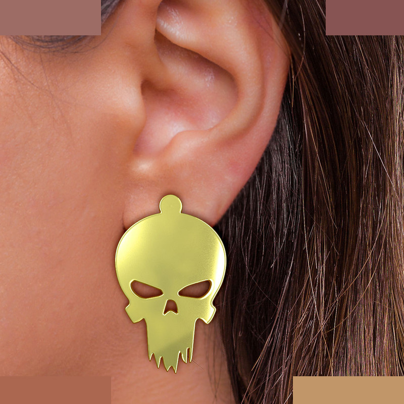 گوشواره طلا 18 عیار زنانه مدوپد مدل جمجمه کد GA1-15672