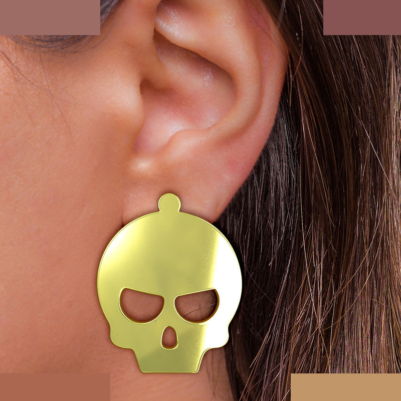 گوشواره طلا 18 عیار زنانه مدوپد مدل جمجمه کد GA1-15714