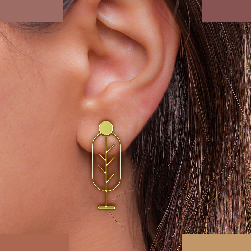 گوشواره طلا 18 عیار زنانه مدوپد مدل درخت کد GA1-15793