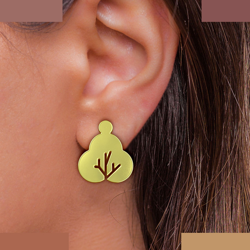 گوشواره طلا 18 عیار زنانه مدوپد مدل درخت کد GA1-15817