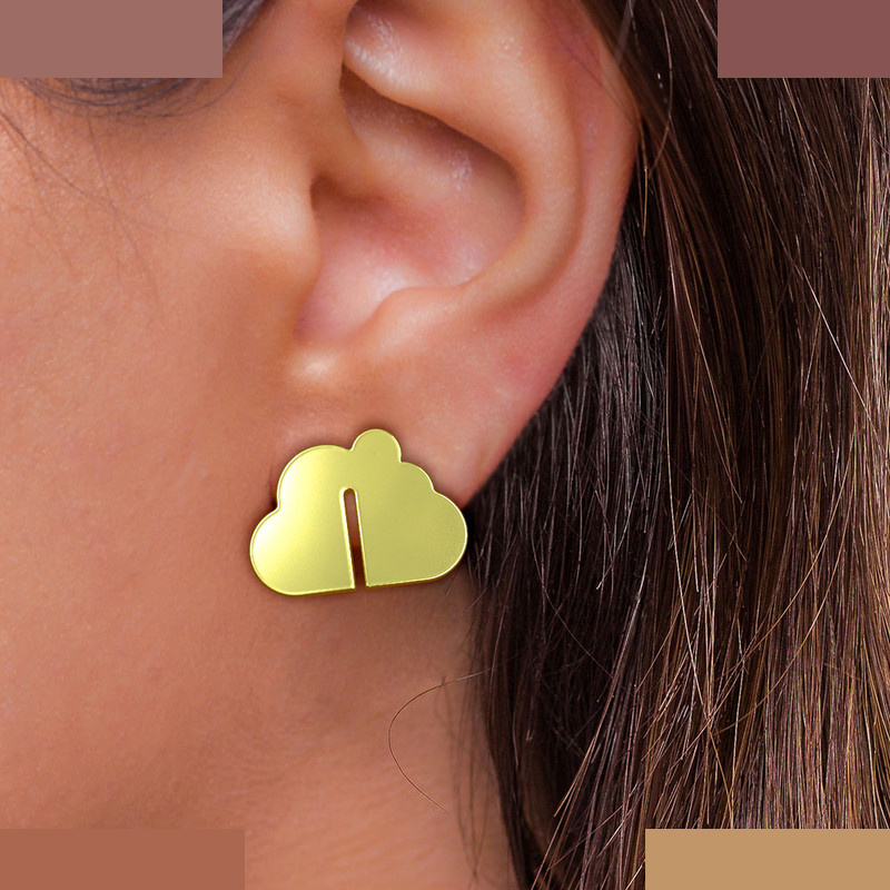 گوشواره طلا 18 عیار زنانه مدوپد مدل برگ کد GA1-15949