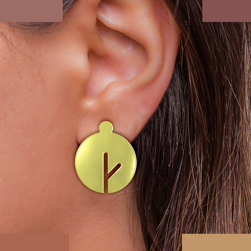 گوشواره طلا 18 عیار زنانه مدوپد مدل برگ کد GA1-15952