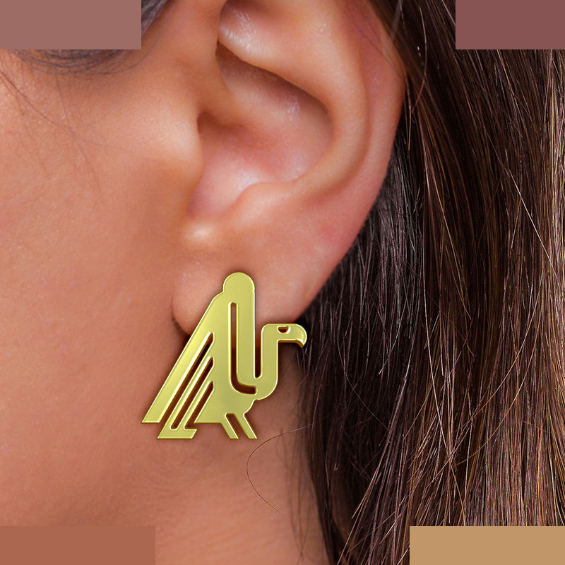 گوشواره طلا 18 عیار زنانه مدوپد مدل پرنده کد GA1-16051