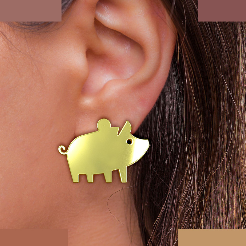 گوشواره طلا 18 عیار زنانه مدوپد مدل گراز کد GA1-16054