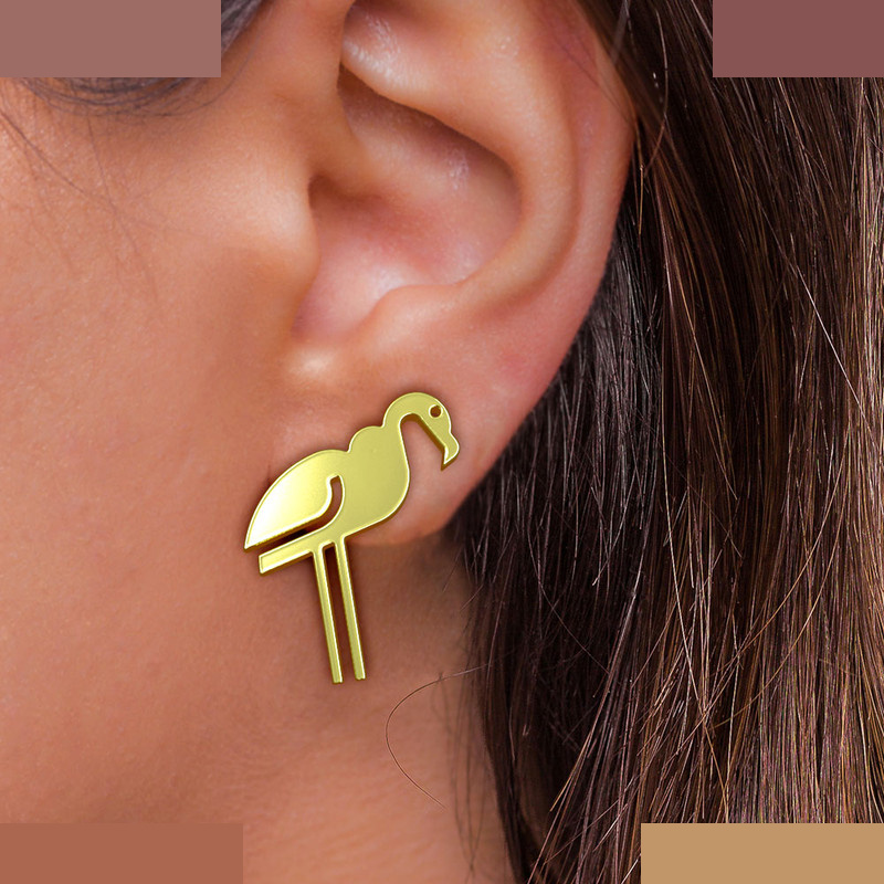 گوشواره طلا 18 عیار زنانه مدوپد مدل لک لک کد GA1-16059