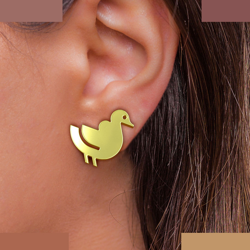 گوشواره طلا 18 عیار زنانه مدوپد مدل اردک کد GA1-16066