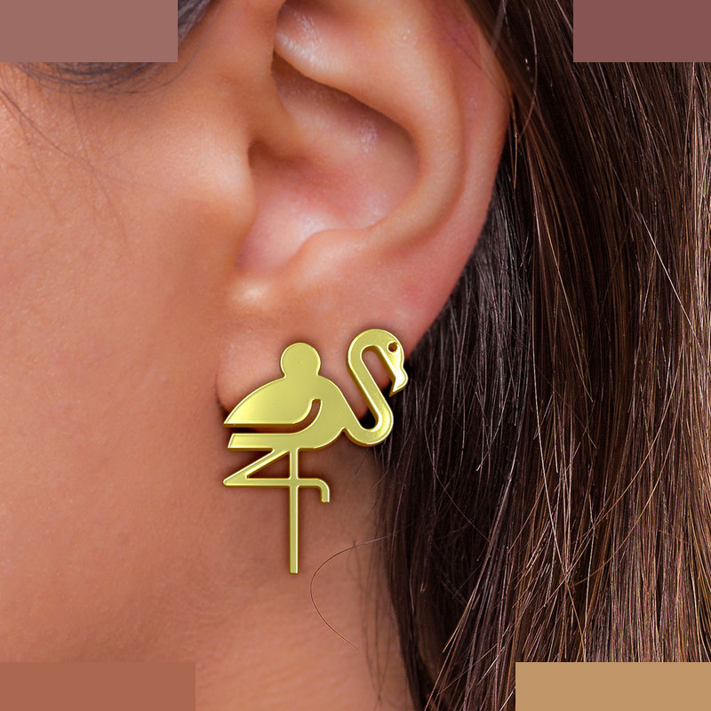 گوشواره طلا 18 عیار زنانه مدوپد مدل لک لک کد GA1-16071