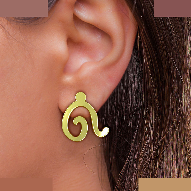 گوشواره طلا 18 عیار زنانه مدوپد مدل هندسی کد GA1-16134