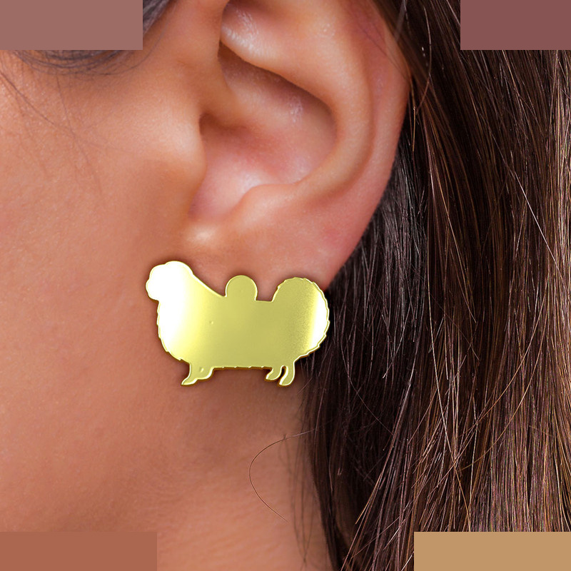 گوشواره طلا 18 عیار زنانه مدوپد مدل سگ کد GA1-16301