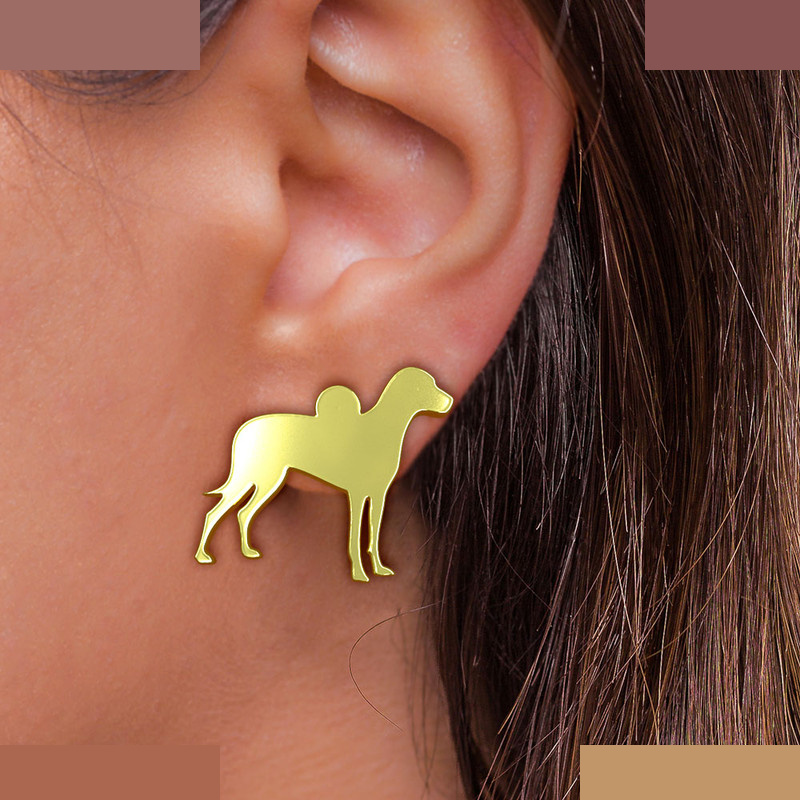 گوشواره طلا 18 عیار زنانه مدوپد مدل سگ کد GA1-16323