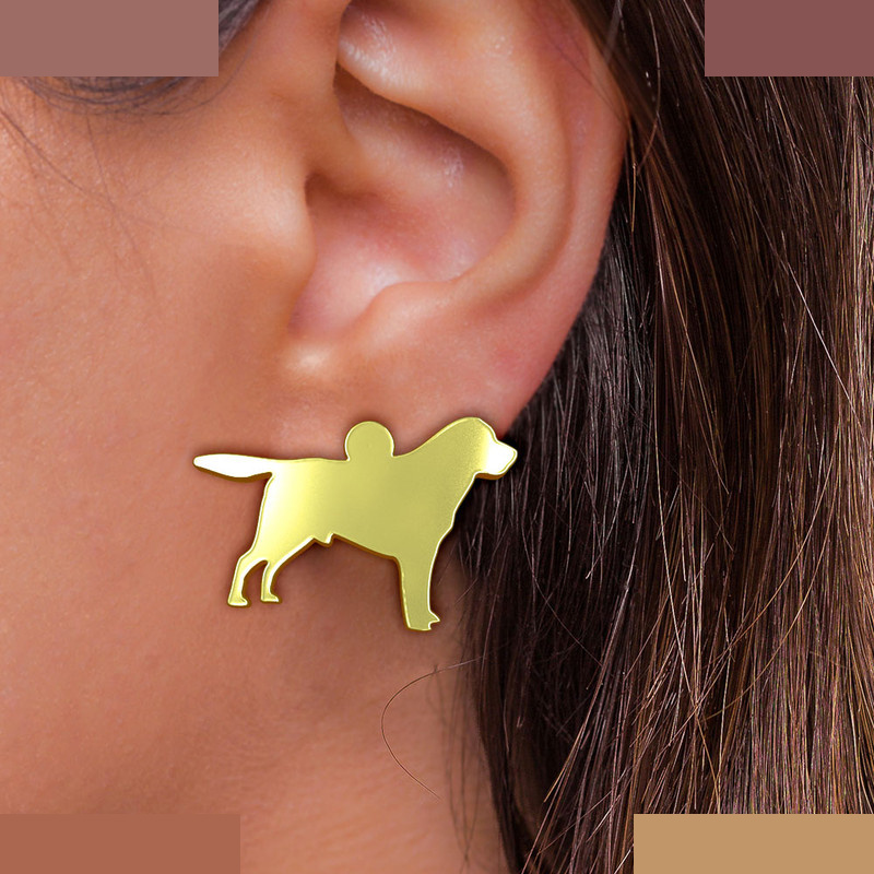 گوشواره طلا 18 عیار زنانه مدوپد مدل سگ کد GA1-16394