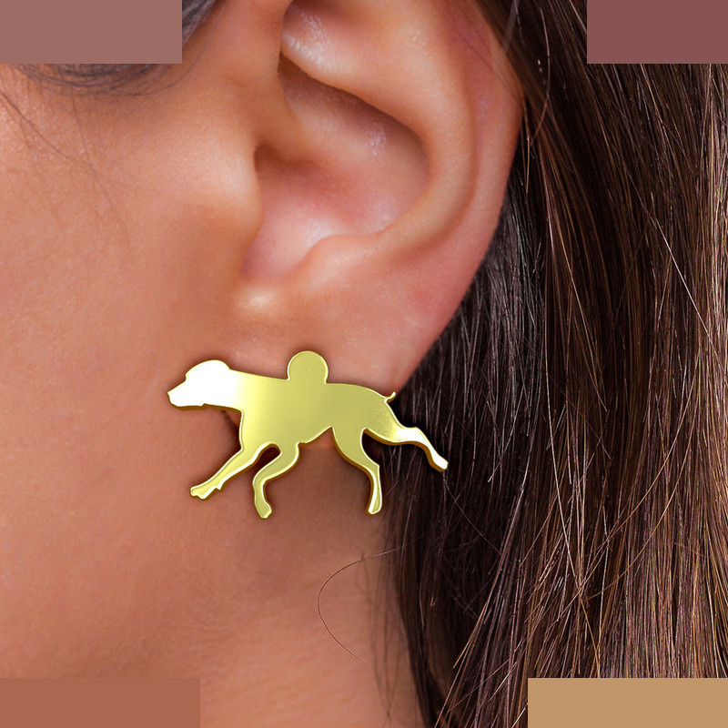 گوشواره طلا 18 عیار زنانه مدوپد مدل سگ کد GA1-16423