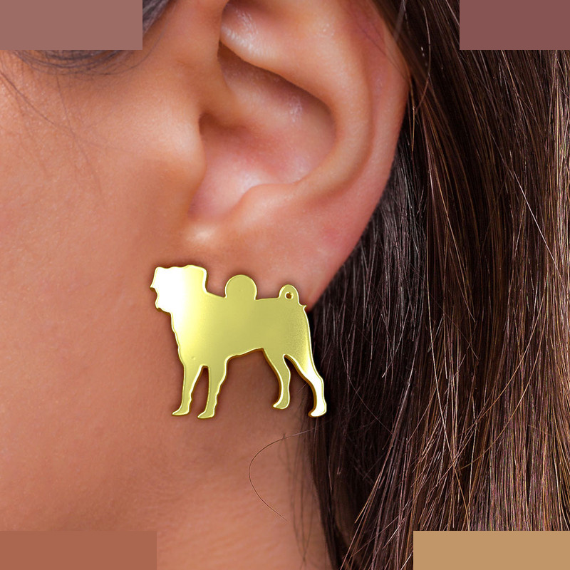 گوشواره طلا 18 عیار زنانه مدوپد مدل سگ کد GA1-16439