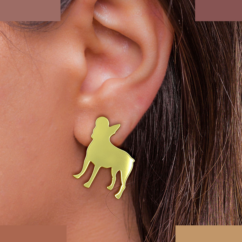 گوشواره طلا 18 عیار زنانه مدوپد مدل سگ کد GA1-16450