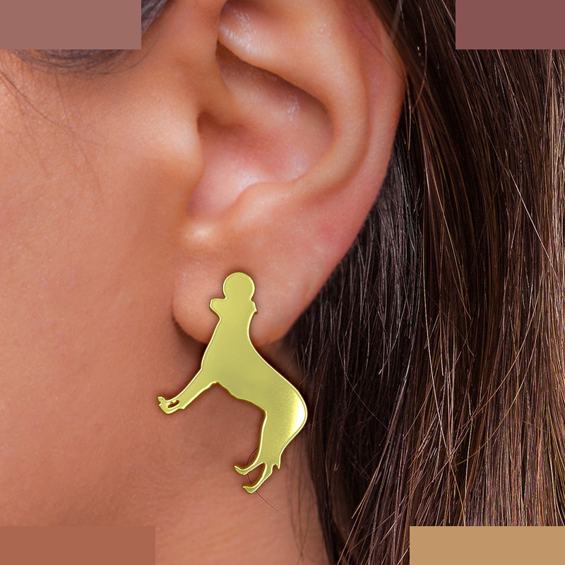 گوشواره طلا 18 عیار زنانه مدوپد مدل سگ کد GA1-16489