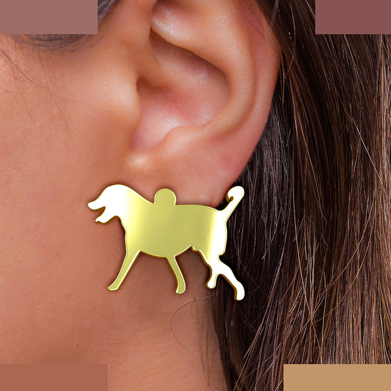 گوشواره طلا 18 عیار زنانه مدوپد مدل سگ کد GA1-16541