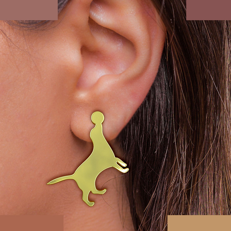 گوشواره طلا 18 عیار زنانه مدوپد مدل سگ کد GA1-16552