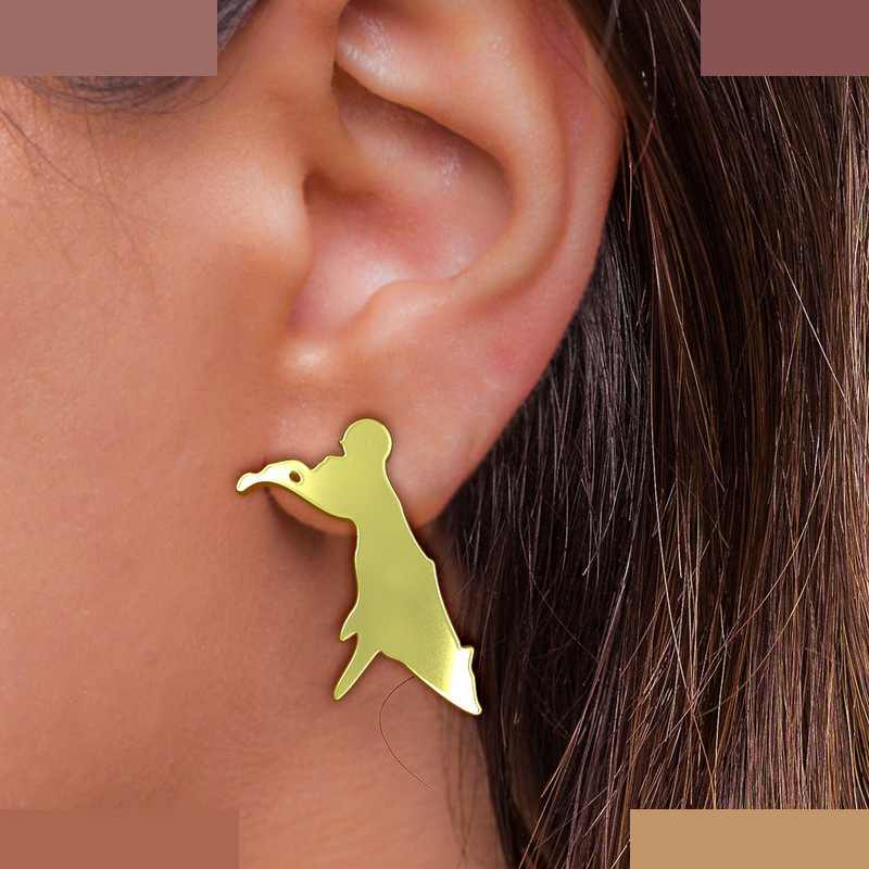 گوشواره طلا 18 عیار زنانه مدوپد مدل سگ کد GA1-16565