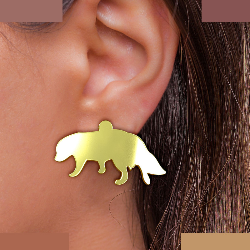 گوشواره طلا 18 عیار زنانه مدوپد مدل سگ کد GA1-16573