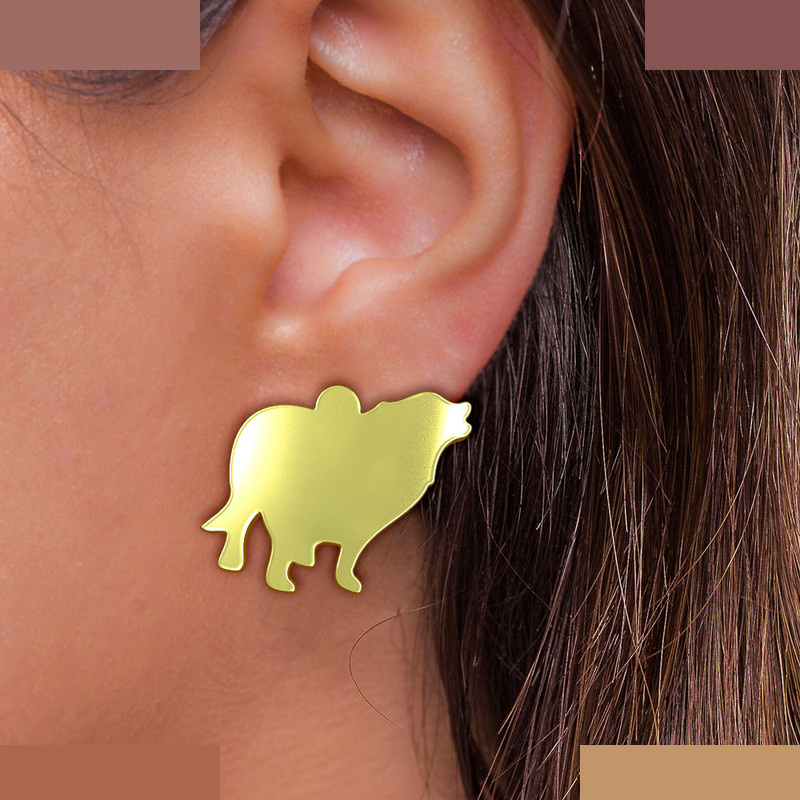 گوشواره طلا 18 عیار زنانه مدوپد مدل سگ کد GA1-16596