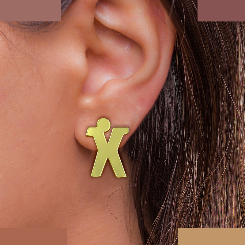 گوشواره طلا 18 عیار زنانه مدوپد مدل حرف X کد GA1-16663