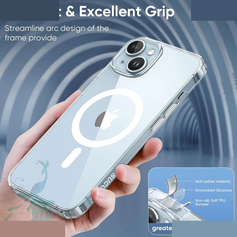 کاور گوشی موبایل اپل iPhone 14 پیکوک مدل Clear Magsafe