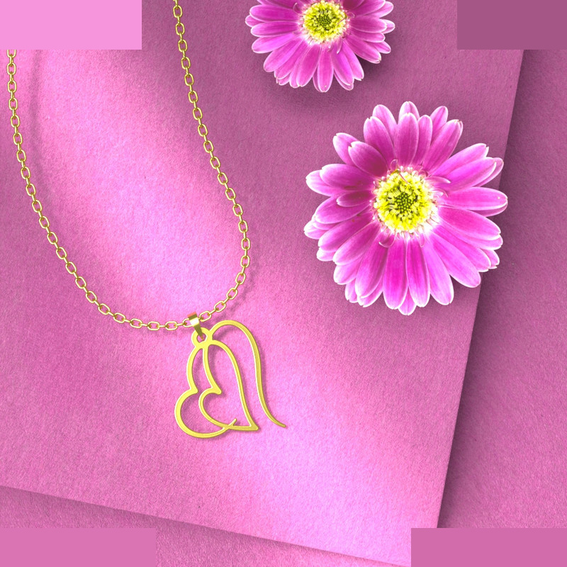 گردنبند طلا 18 عیار زنانه مدوپد مدل قلب کد E3-1-1283