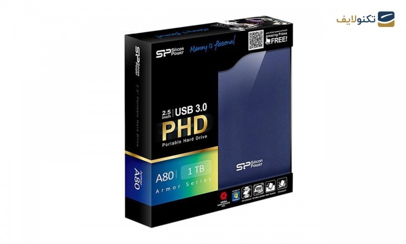 هارد اکسترنال سیلیکون پاور مدل Armor A80 ظرفیت 1 ترابایت