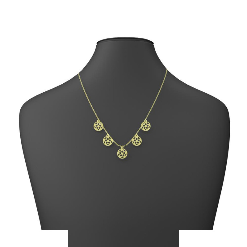 گردنبند طلا 18 عیار زنانه مدوپد مدل گل کد RNA11028