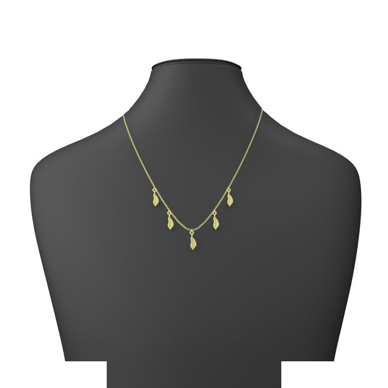 گردنبند طلا 18 عیار زنانه مدوپد مدل برگ کد RNA12078