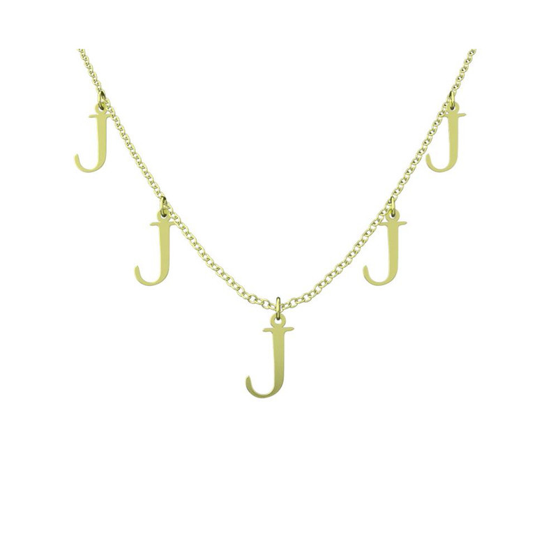 گردنبند طلا 18 عیار زنانه مدوپد مدل حرف J کد RNA16790