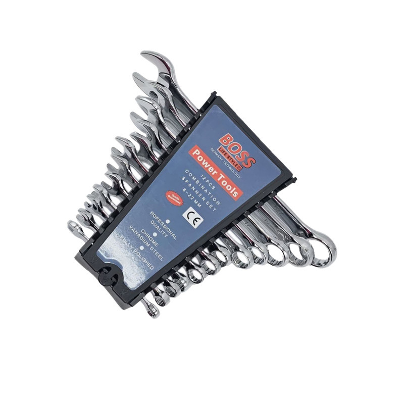 آچار یکسر تخت و یکسر رینگی باس مدل 6-22mm مجموعه 12 عددی