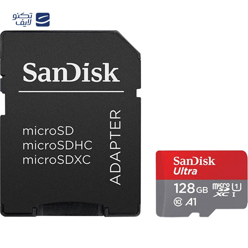 کارت حافظه microSDXC سن دیسک مدل Ultra A1 کلاس 10 استاندارد UHS-I U1 سرعت 100MBps ظرفیت 128 گیگابایت