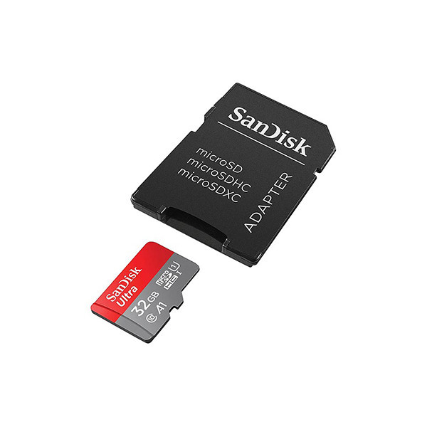 کارت حافظه microSDHC سن دیسک مدل Ultra A1 کلاس 10 استاندارد UHS-I سرعت 98MBps ظرفیت 32 گیگابایت به همراه آدابتور sd