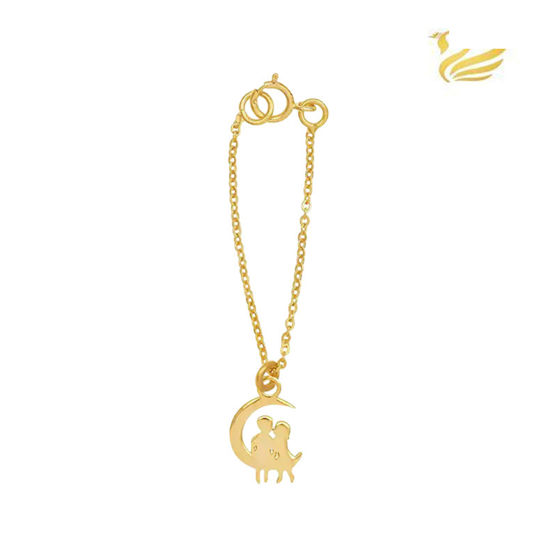 آویز ساعت طلا 18 عیار زنانه گالری قو طلایی مدل ماه و دو نفر آویز ساعت طلا 18 عیار زنانه گالری قو طلایی مدل ماه و دو نفر