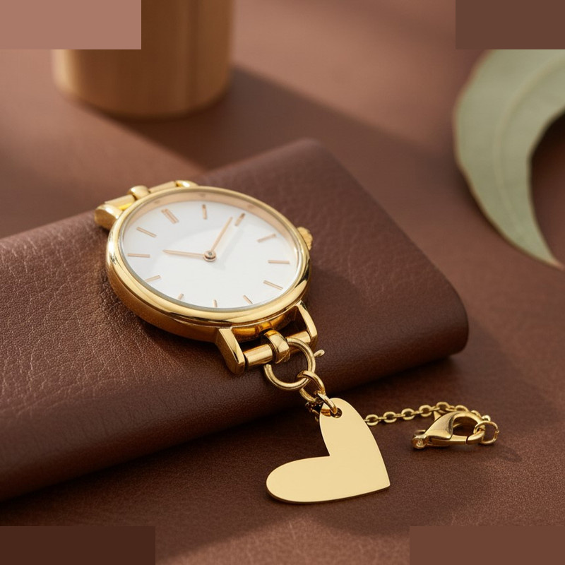 آویز ساعت طلا 18 عیار زنانه گالری قو طلایی مدل قلب مینیمال آویز ساعت طلا 18 عیار زنانه گالری قو طلایی مدل قلب مینیمال